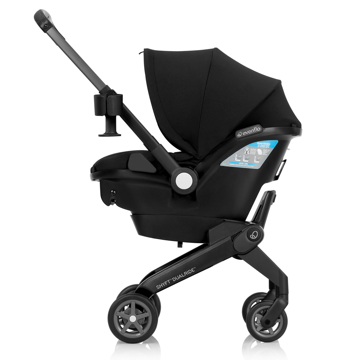 Evenflo - Shyft DualRide Infant Car Seat and Stroller Combo - Beaufort Black